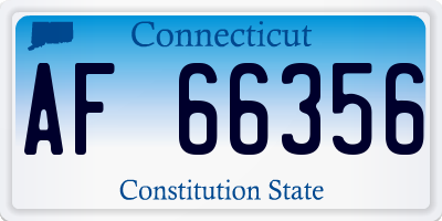 CT license plate AF66356
