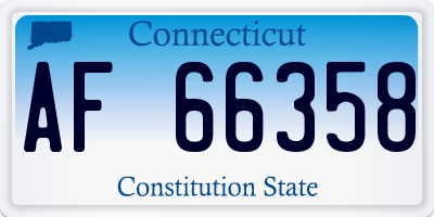 CT license plate AF66358