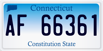 CT license plate AF66361
