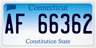 CT license plate AF66362