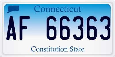CT license plate AF66363