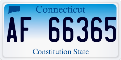 CT license plate AF66365