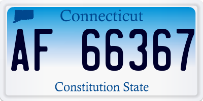 CT license plate AF66367