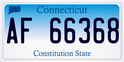CT license plate AF66368