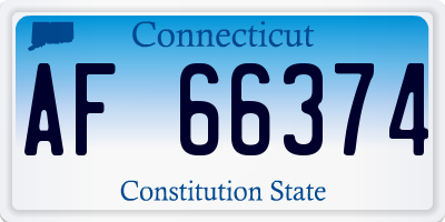 CT license plate AF66374