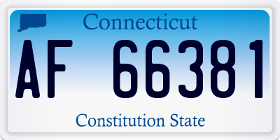 CT license plate AF66381