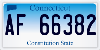 CT license plate AF66382