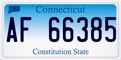 CT license plate AF66385
