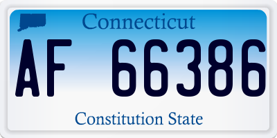 CT license plate AF66386