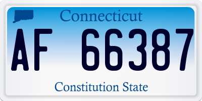 CT license plate AF66387