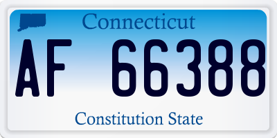 CT license plate AF66388