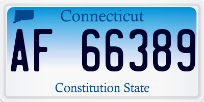 CT license plate AF66389