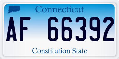 CT license plate AF66392
