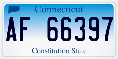 CT license plate AF66397