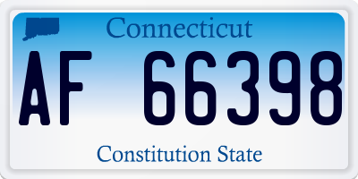 CT license plate AF66398