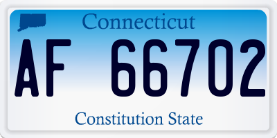 CT license plate AF66702