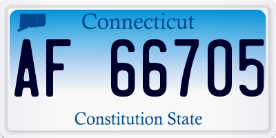 CT license plate AF66705