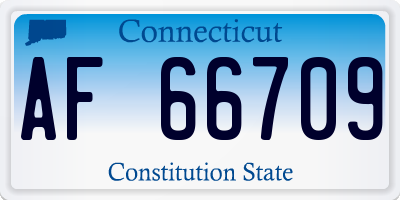 CT license plate AF66709