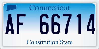 CT license plate AF66714