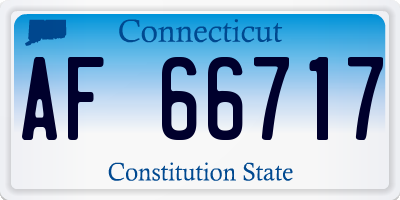 CT license plate AF66717