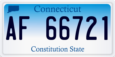 CT license plate AF66721