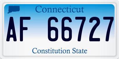 CT license plate AF66727
