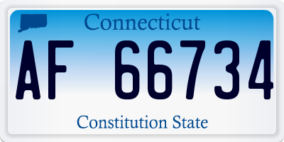 CT license plate AF66734