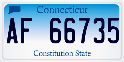 CT license plate AF66735