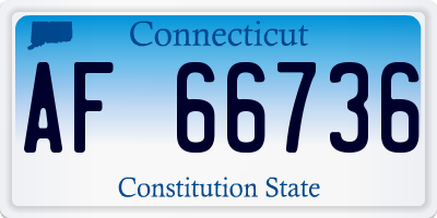 CT license plate AF66736
