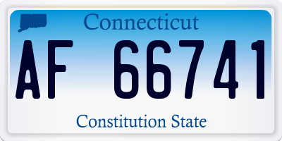 CT license plate AF66741