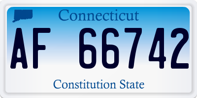 CT license plate AF66742