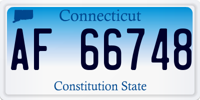 CT license plate AF66748