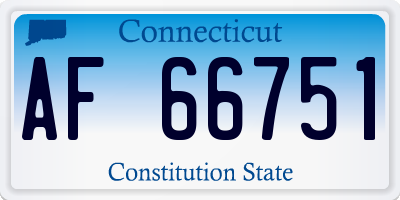 CT license plate AF66751