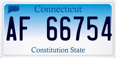 CT license plate AF66754