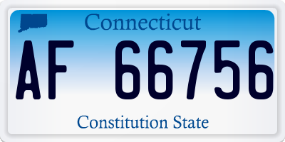 CT license plate AF66756