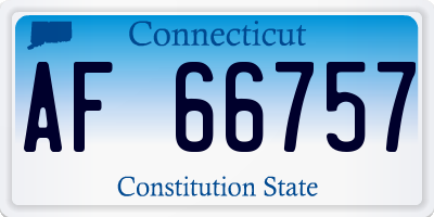 CT license plate AF66757