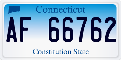 CT license plate AF66762