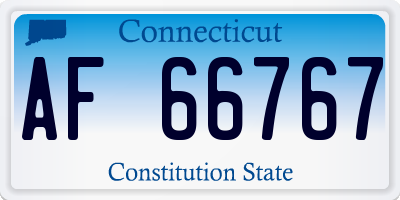 CT license plate AF66767