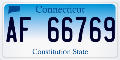 CT license plate AF66769