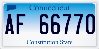 CT license plate AF66770