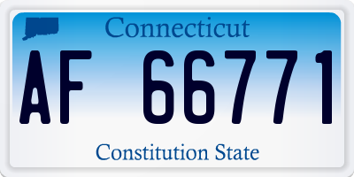 CT license plate AF66771