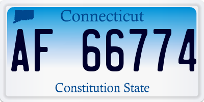 CT license plate AF66774