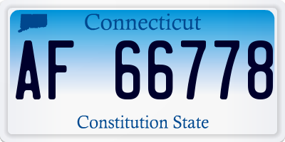CT license plate AF66778