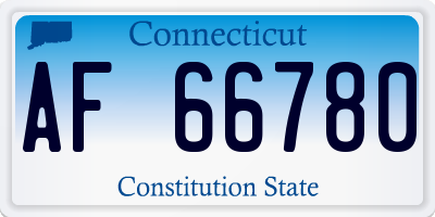 CT license plate AF66780
