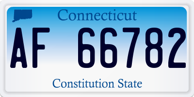 CT license plate AF66782