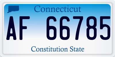 CT license plate AF66785
