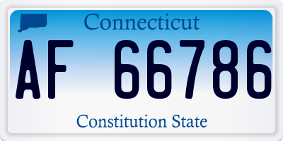 CT license plate AF66786