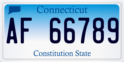 CT license plate AF66789
