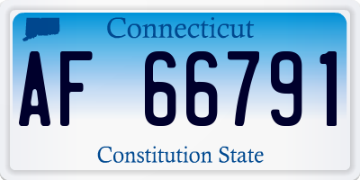 CT license plate AF66791