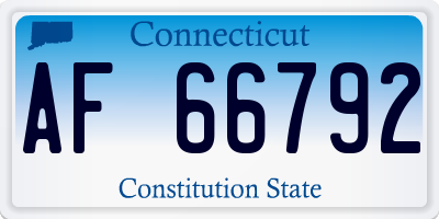 CT license plate AF66792